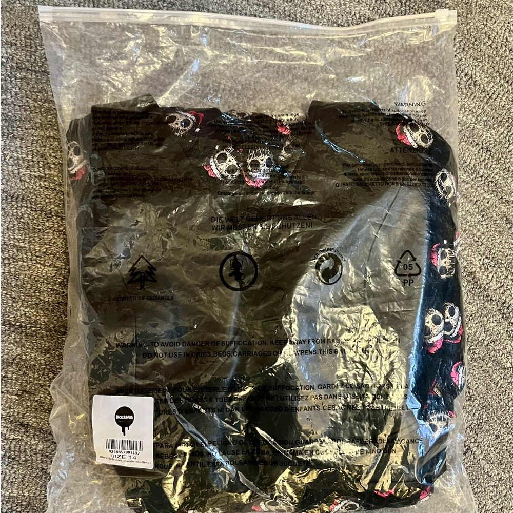 Blackmilk Route 666 Santa Claws Handkerchief Maxi Dress High Low Jackskellington - Picture 10 of 10